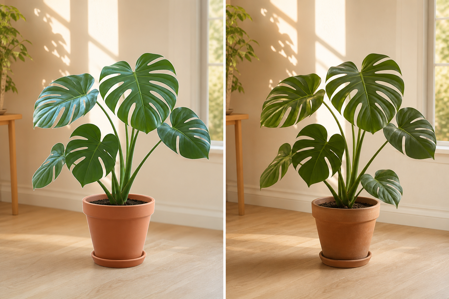 Edge and lighting check for a background replacement, showing a clean outline and matched warm light